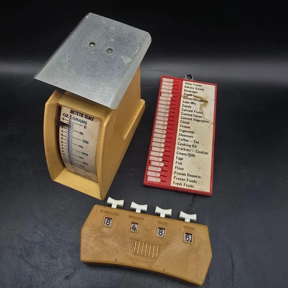 Vintage Kitchen Accessory Lot Hanson Dietetic Scale Grocery Tally Check List